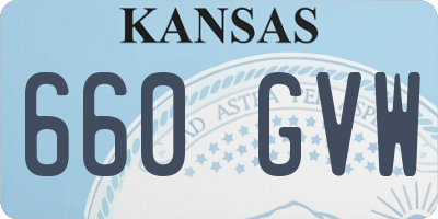 KS license plate 660GVW