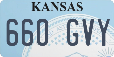 KS license plate 660GVY