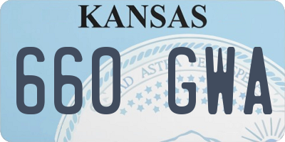 KS license plate 660GWA