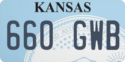 KS license plate 660GWB