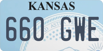 KS license plate 660GWE