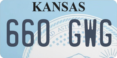KS license plate 660GWG