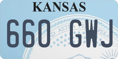KS license plate 660GWJ