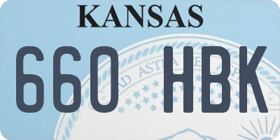 KS license plate 660HBK