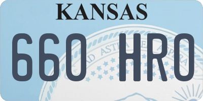 KS license plate 660HRO