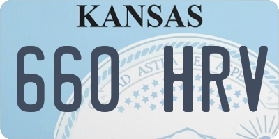 KS license plate 660HRV