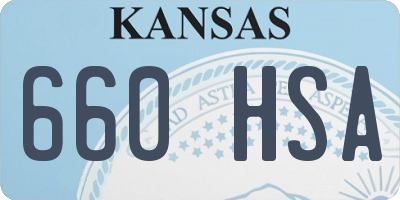 KS license plate 660HSA