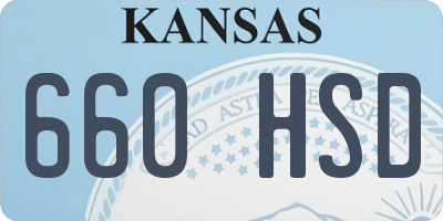 KS license plate 660HSD