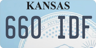 KS license plate 660IDF