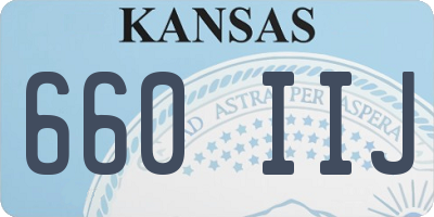 KS license plate 660IIJ