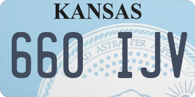 KS license plate 660IJV