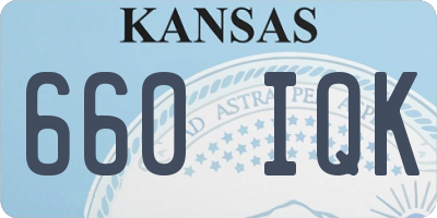 KS license plate 660IQK