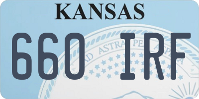 KS license plate 660IRF