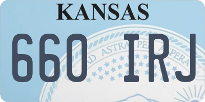KS license plate 660IRJ