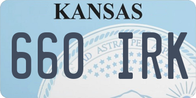 KS license plate 660IRK