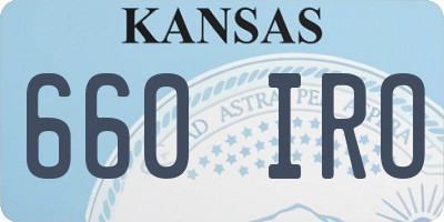 KS license plate 660IRO