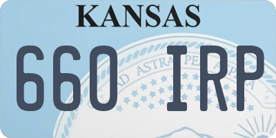 KS license plate 660IRP