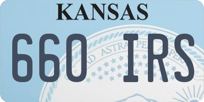 KS license plate 660IRS