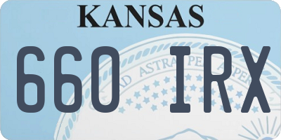 KS license plate 660IRX