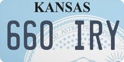 KS license plate 660IRY