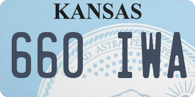 KS license plate 660IWA