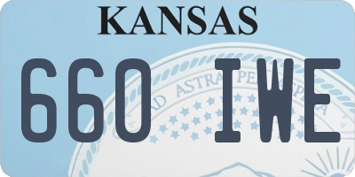 KS license plate 660IWE