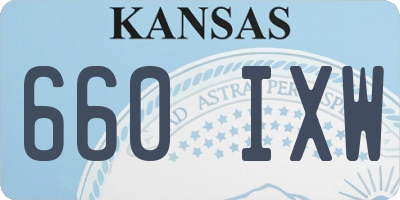 KS license plate 660IXW