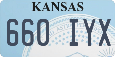 KS license plate 660IYX