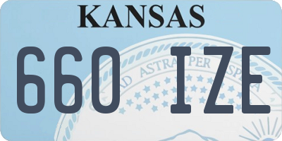 KS license plate 660IZE