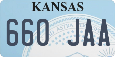 KS license plate 660JAA