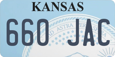 KS license plate 660JAC