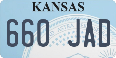 KS license plate 660JAD