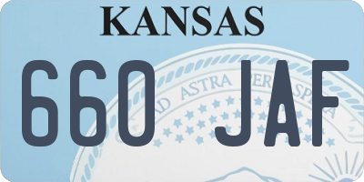 KS license plate 660JAF