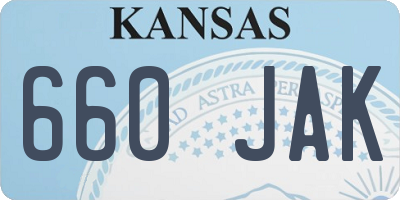 KS license plate 660JAK