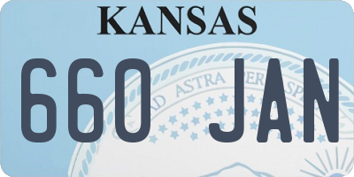 KS license plate 660JAN