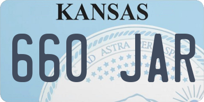 KS license plate 660JAR