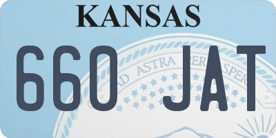 KS license plate 660JAT