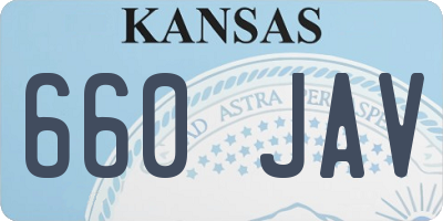 KS license plate 660JAV