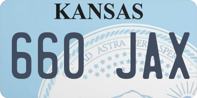 KS license plate 660JAX