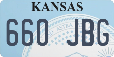 KS license plate 660JBG