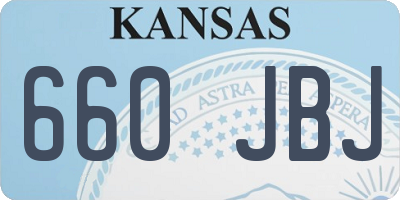 KS license plate 660JBJ