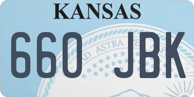 KS license plate 660JBK