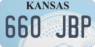 KS license plate 660JBP