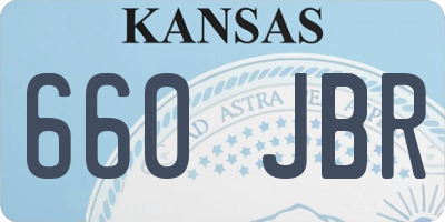 KS license plate 660JBR