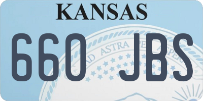 KS license plate 660JBS