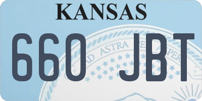 KS license plate 660JBT