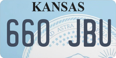 KS license plate 660JBU