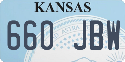 KS license plate 660JBW