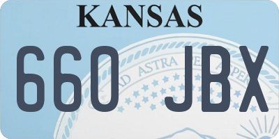KS license plate 660JBX