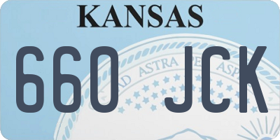KS license plate 660JCK